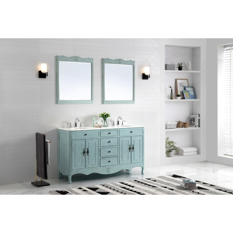 One Allium Way® Genevieve 60" Double Bathroom Vanity Set & Reviews